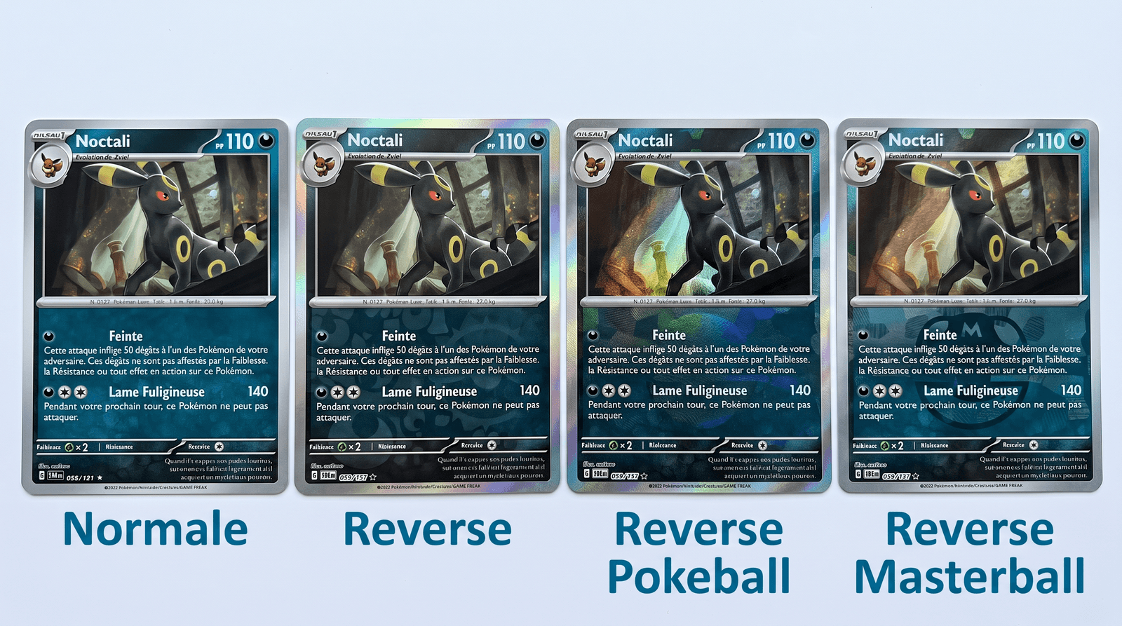 Les différentes versions d'une même carte Pokémon